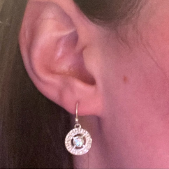 Silver Diamond Cz Drop Earrings - Picture 2 of 5
